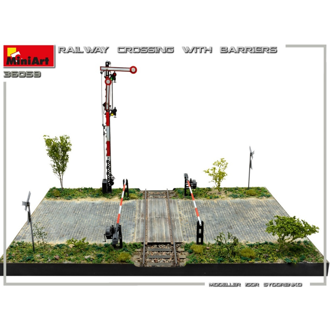 Miniart 36059 1/35 Railroad Crossing scale plastic model kit Model